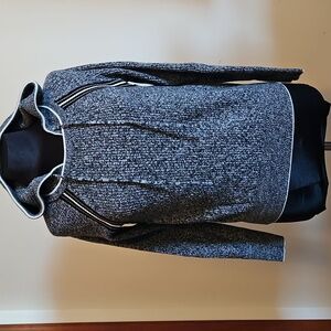 Victoria's Secret Sweater Large Black and White Knit Hooded